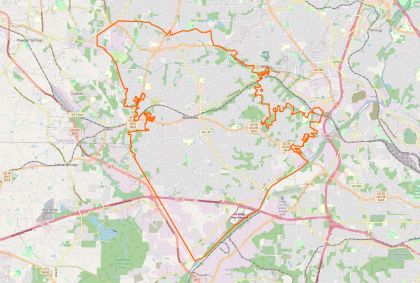 Street map of Mableton, Georgia, showing the city limits