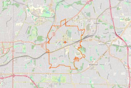 Street map of Decatur, Georgia, showing the city limits
