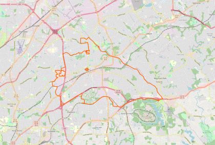 Street map of Tucker, Georgia, showing the city limits