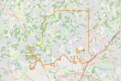 Street map of Milton, Georgia, showing the city limits