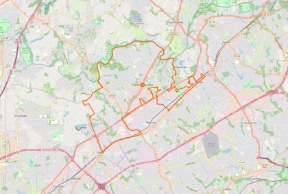 Street map of Peachtree Corners, Georgia, showing the city limits