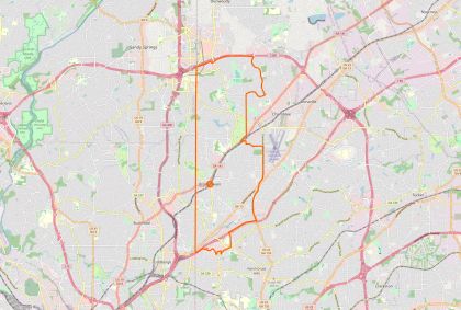 Street map of Brookhaven, Georgia, showing the city limits