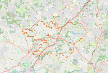 Street map of Alpharetta, Georgia, showing the city limits