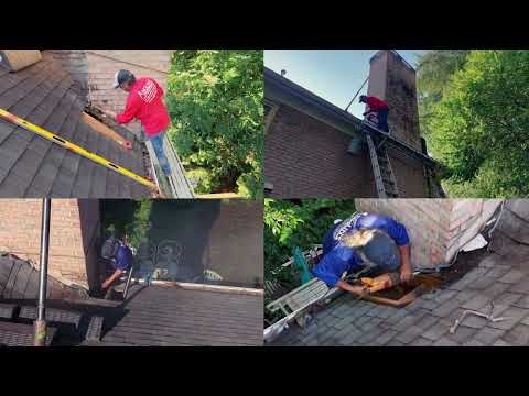 Anglin's chimney pulling away repair, video 2 of 4