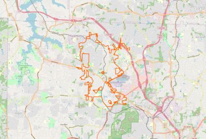 Street map of Kennesaw, Georgia, showing the city limits