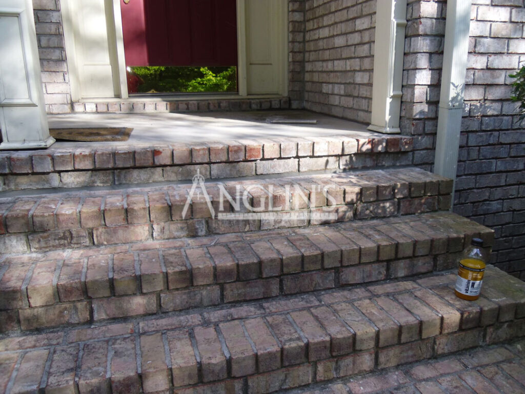 leveled brick door stoops