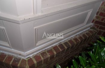 repaired outside bay window wall