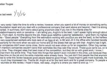 review written by anglin's customer