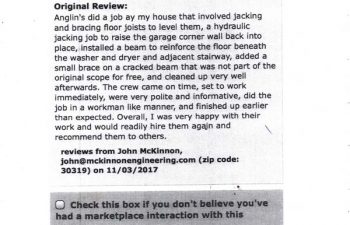 review written by anglin's customer