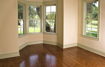 A room with a bay window.