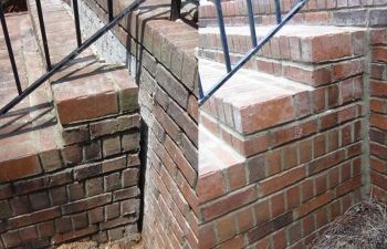 Sinking steps repaired by Anglin's Foundation & Masonry Repair