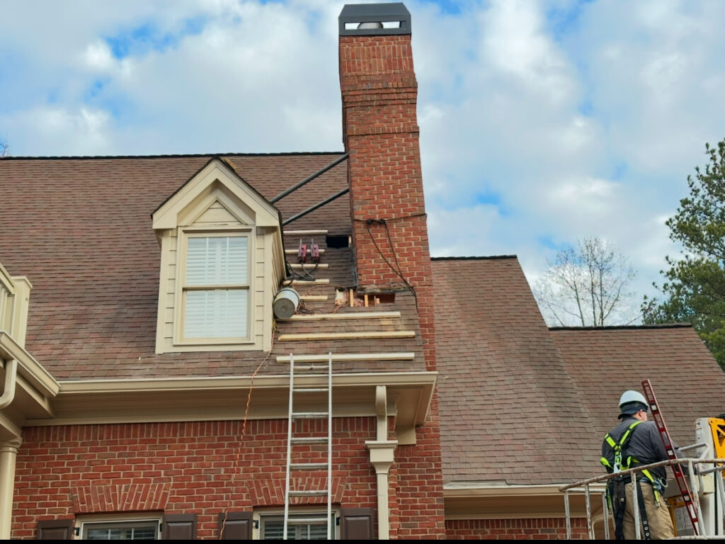 leaning chimney repair